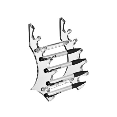 AMT Acrylic Pen Holder, Clear Makeup Display, Thick and Sturdy, Organizer Holder for Makeup Brush Fountain Pen, E-Cigarette, Vapor Display Case. (6 Slots)