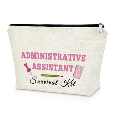 Sazuwu Admin Assistant Gifts - Makeup Bag, Secretary &amp; Cosmetic Pouch for Women - Birthday, Christmas &amp; Retirement Gifts - Travel Pouch