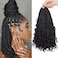 COOKOO 12 Inch Goddess Box Braids Crochet Hair 8 Pack Synthetic Bohemian Hippie Box Braids Crochet Hair Pre-looped With Curly Ends Braiding Hair for Black Women1B#