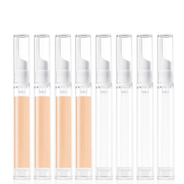 8 Pack Airless Pump Bottles12ml Leakproof Travel Size Vacuum Bottles Refillable Cosmetic Containers Empty for Eye Cream, Foundation, Lotions Sample