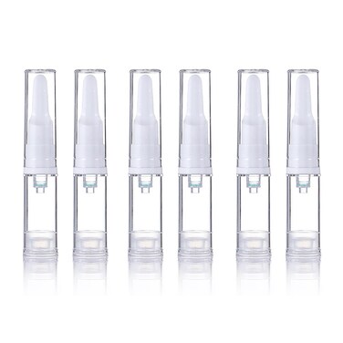 Airless Pump Jars, Traveling Airless Pump Bottles Set, Empty Refillable Cosmetic Airless Pump Jar Travel Foundation Container Dispenser for Eye Face Cream Lotion Skincare Serum, 5ml