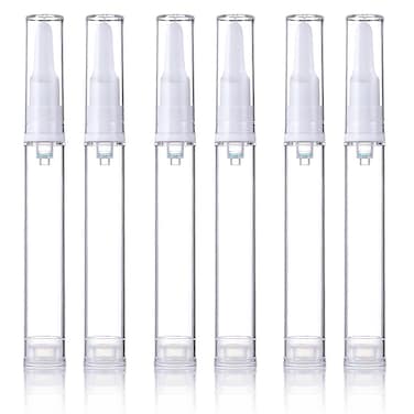 Tuxiaobu Airless Pump Jars, Traveling Airless Pump Bottles Set, Empty Refillable Cosmetic Airless Pump Jar Travel Foundation Container Dispenser for Eye Face Cream Lotion Skincare Serum, 15ml