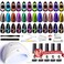 Clara Colors Cat Eye Gel Nail Polish Kit with UV Light, 12 Colors Upgraded 9D Magnetic Gel Nail Polish Galaxy Chameleon Effect Glitter Gel Nail Polish Kit with Magnet Stick Base Top Coat Tools