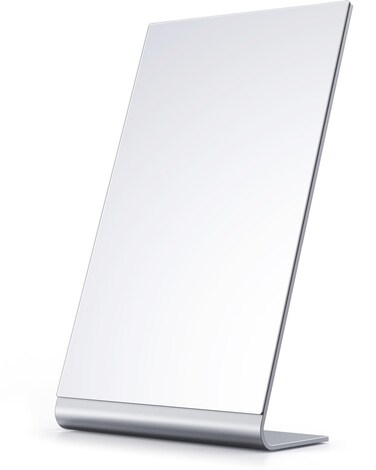 Modern Makeup Mirror, 12" Length Aluminum Desk Mirror, Vanity Mirror for Counter, Bedroom, Bathroom, Dorm