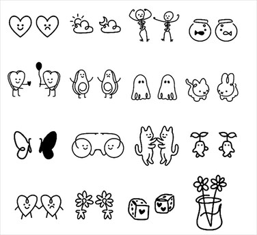 Temporary Tattoos, Semi-Permanent Tattoo, 16 design/1 set Premium Easy Long Lasting - Lasts 1-2 Weeks,cute mini vase Simple tattoo, 1 x 1 in