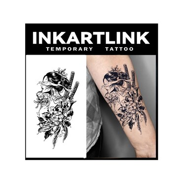 Tattoo Tech, 2 Sheets Extra-Large Semi Permanent Tattoo, Adult Art Design Temporary Tattoos, Lasts 1-2 Weeks, Waterproof, Realistic look, No Adhesive, No reflection (Warrior Woman Design?