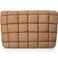 Hillban Puffy Quilted Makeup Bag Quilted Cosmetic Bag Cute Puffer Toiletry Checkered Pouch Aesthetic Travel Makeup Brushes Organizer(Brown,Classic)