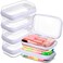 Sanwuta 6 Pcs Clear Hard Zipper Case Hard Plastic Zipper Pouches Makeup Bag Transparent Cases for Snacks Plastic Storage Organizer Portable Box for Travel
