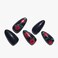 GLAMERMAID Press on Nails Medium Almond,HalloweenUV Red and Black False Nails with Rose Design,Gel Glue on Nails Reusable Full Cover Manicure Set for Women