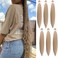 Ash Blonde Braiding Hair Pre Stretched Knotless Braiding Hair Synthetic Fake Hair Extension for Braiding (Pack of 6)