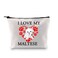 BDPWSS Maltese Gifts For Maltese Lover Maltese Owner Gift Dog Lover Gift i Love My Maltese Dog Cosmetic Bag Maltese Mom Gift (I love Maltese bag)
