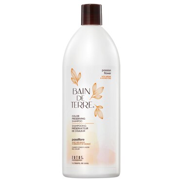 Bain de Terre Passion Flower Color Preserving Shampoo, for Vibrant Color &amp; Protection from Fading, with Argan &amp; Monoi Oils, Paraben-free, Vegan