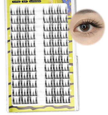 Spiky Lash Clusters, 72 Pcs Spiky Anime Individual Lashes C Curl Manga Lash Clusters Wispy Lash Clusters Salon DIY at Home