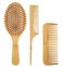 Bamboo Hair Brush Set - 3 Pieces Paddle and Detangling Brush, Natural Wooden Massage Brush for Scalp and Hair (Thick, Thin, Curly, Dry)