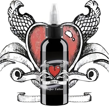 BAODELI Black Tattoo Ink for Human Skin - and Vegan-Friendly Tattoo Ink for Professional Body Arts, Bottle (120ML)