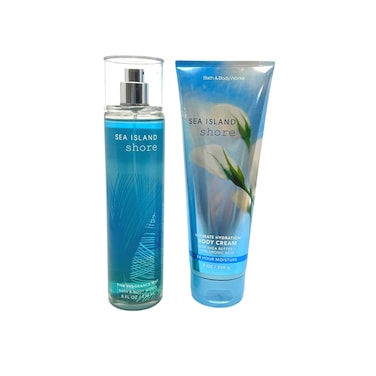 Bath &amp; Body Works Sea Island Shore - 2 pc bundle - Fragrance Mist 8 oz and Ultimate Hydration Body Cream 8oz