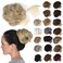 MADEMOISELLE Messy Hair Bun Hair Pieces Updo Ponytail Hair Extensions with Clip In Claw and Extra Comb for Secure Hold 100% Vegan Natural Real Human Feel For Women, Girls