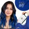 RUNATURE Micro Bead Hair Extensions Real Human Hair Blue Hair Extensions with Micro Ring 16 Inch 25g 25s Microlink Human Hair Extensions Blue Pre Bonded Micro Loop Extensions