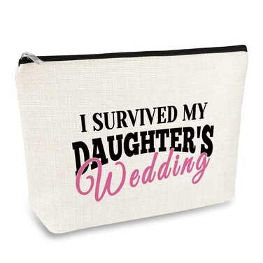 Mother Of The Bride Gift from Daughter Makeup Bag Wedding Gifts for Mother in Law Cosmetic Bag Pouch Wedding Keepsake Gift Engagement Announcement Bridal Shower Gifts for Bride's Mother Of The Bride