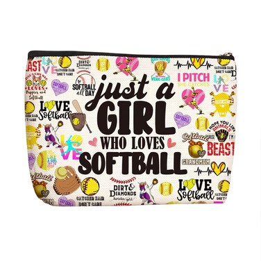 Wenboco Softball Gifts: Makeup Bag &amp; Stuff for Softball Moms &amp; Fans - Inspirational Birthday &amp; Christmas Gifts for Women &amp; BFFs