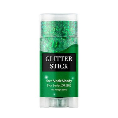 Face and Body Glitter Stick, Singer Concert Music Rave Face Body Sequins Glitter Stick for Women Face/Body/Hair/Eyes/Lip Glitter Makeup. (Green Body Glitter Stick)