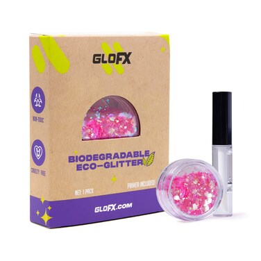 Pink Biodegradable Glitter Makeup   Plant Based, Eco Friendly, Hair Glitter, Face Glitter or Body Glitter   Cosplay, EDM Music Festival and Rave Makeup Accessory   5 Grams of Chunky Glitter
