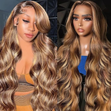 5x5 Highlight Lace Closure Wig Human Hair Body Wave 5x5 HD Lace Closure Wig for Women P4/27 Ombre Honey Blonde Glueless Wig Pre Plucked 180 Density 26 Inch