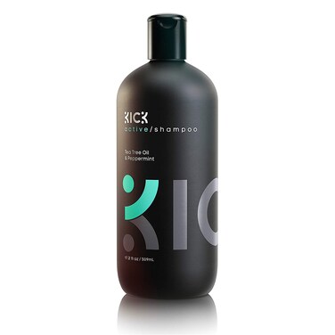 Kick Mens Shampoo - Peppermint &amp; Tea Tree for Oil Control - Sulfate-Free, Refreshing Formula - Anti-Dandruff and Scalp Soothing - Shampoo for Oily Hair - Cruelty-Free - 17oz