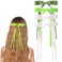 LFOUVRE Hair Accessories for Women - Bow Clips with Long Tails, Tassel Ribbons, and Hair Bows in White and Green
