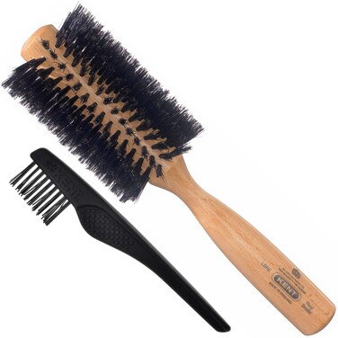 Kent LBR2 Finest Hair Brushes for Women Blow Dry Brush Made of Beechwood - Spiral Radial Boar Bristle Hairbrush for Short or Shaped Hair - Royal Salon Style Straightening Pure Wood Brush from Kent