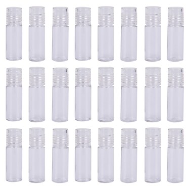 24Pcs Mini Clear 3ml Loose Powder Container Plastic Empty Loose Powder Bottle with Sifter Refillable Loose Powder Jars with Lids Sifter Eye Shadow Powder Bottle Cosmetic Sample Bottle, Clear