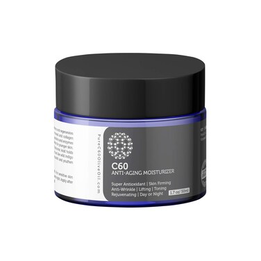 C60 Anti-Aging Moisturizer Face Cream 50ml with Hyaluronic Acid, Vitamins B + C + E &amp; CoQ 10 for Men &amp; Women Made with Organic Ingredients - From The Leading Global Producer