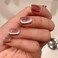 Cat Eye Press on Nails Short Medium Fake Nails Square False Nails with Glossy Designs Sliver Glitter and Light Luxury Glue on Nails Caramel Color Full Cover Acrylic Nails for Women 24Pcs