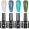 senvenski Jelly Crystal Gel Nail Polish Translucent Sheer Clear Milky White Blue Green Emerald Turquoise Gift Soak Off UV LED Manicure Art Varnish Kit Set (CS015)