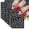 8 Sheets Flower Nail Art Stickers Cherry Blossom Nail Stickers 3D 5 Petals Spring and Summer Floral Beauty Women Nail Art Accessories Nail Decoration