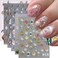 6Pcs 5D Christmas Nail Stickers for Nail Art Embossed Winter Crystal Ball Nail Decals Snowman Xmas Tree Clock Flower Snowflake Santa Claus Glitter Design Christmas Stickers for Women Manicure Supplies