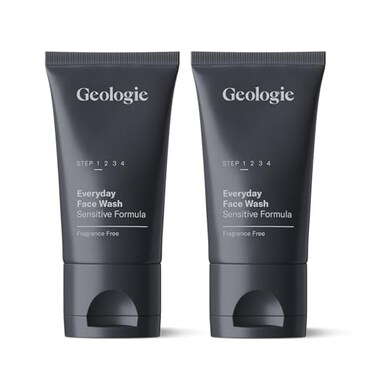 Geologie Daily Face Wash for Sensitive Skin   Fragrance-Free Facial Cleanser for Men &amp; Women   Acne &amp; Oil Control   Non-irritating, Gentle Cleansing &amp; Soothing Face Wash   2-Pack