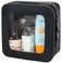 Small Clear Makeup Bag for Women, Mini Silicone Travel Cosmetic Case Waterproof Clear Make Up Pouch Purse with Zipper Cute Toiletry Bags for Traveling Car Organizer Mini Travel Essentials (Black)