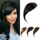 Dsoar Clip in Side Bangs Real Human Hair Bang Natural Clip on Straight Fringe Hair Extension (Jet Black, 5.5cm)