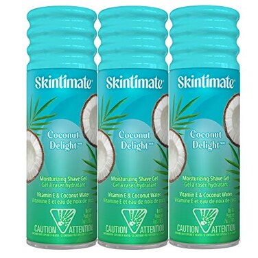 Skintimate Coconut Delight Shave Gel for Women, 3 Pack   Skintimate Shaving Cream for Women, Womens Shaving Cream, Shave Cream, Shaving Foam, Womens Shave Gel, Pack of 3, 7oz each(Package May Vary)