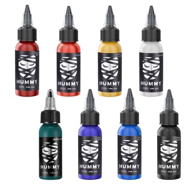 Mummy Primary Tattoo Ink Set 1 oz (30ml) 8 Colors Tattoo Pigment Kit Ink for Tattoo Supply