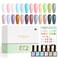 CANNI CC2 30Pcs 9ML Gel Nail Polish Set,Spring Summer Hot Pink Green Light Yellow Purple Blue Gel Polish Kit Soak Off LED UV Nail Art Starter Manicure Salon DIY at Home