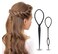 2Pcs(Large+Small) Hair Braiding Tool Ponytail Styling Maker French Braid Loop Tool for Women (Black)