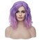 BERON 14" Women Girls Colored Short Curly Bob Wavy Purple Ombre Pink 35cm Wig Body Wave Daily Hair Wigs (Light Purple to Pink)