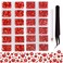 2-Box Massive Beads 8000pcs 6Sizes Nail Art Flatback Glasses Rhinestones Crystal for DIY Project with Tweezers and Picking Pen for Nail Art, Face Art, Manicure (Light Siam, 6 Sizes)