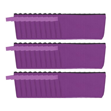 uxcell Canvas Makeup Bags, 30 Pcs Travel Cosmetic Bags Bulk, Multipurpose Plain Toiletry Zipper Pouches Blank DIY Craft Bags Pencil Bag for Women Teens, Purple