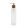 1PCS Empty Refillable Frosted Glass Pump Bottle with Bamboo Pump Head Toiletries Storage Containers for Bath Shower Shampoo Hair-Conditioner Cleanser (150ml/5oz)