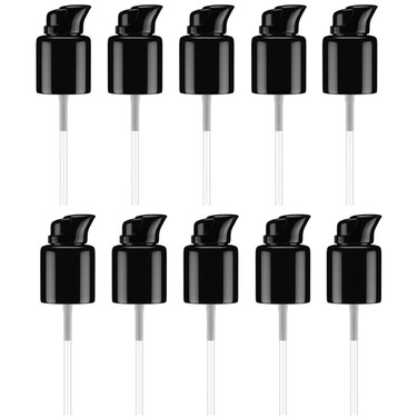 10Pcs 20mm/415 Black Plastic Replacement Foundation Pump with Rotate Lock Cosmetic Make-Up Pump Liquid Dispenser Pump Top Head for Essential Oil Lotion Bottles
