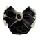 Women Gold Trim Ribbon Bowknot Snood Net with Black Rhinestone Elastic Hair Clip Bow Barrette Bun Cover Hairnet Decor Hair Accessories for Nurse Bank Clerk Air Hostess