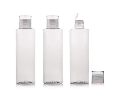 3PCS Empty Clear Refillable Plastic Toner Lotion Cleanser Bottle Jars Travel Cosmetic Storage Container Packing Holder Organizer for Makeup Water Essential Oil Shampoo Shower Gel (250ml/8oz)